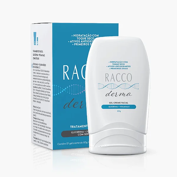 Gel Creme Facial Glicerina + Vitamina E RaccoDerma - 60g