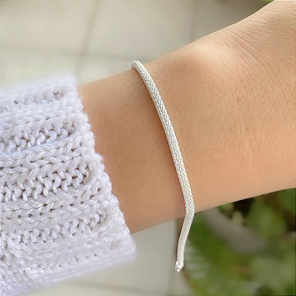 PULSEIRA PRATA CILINDRO TRABALHADO