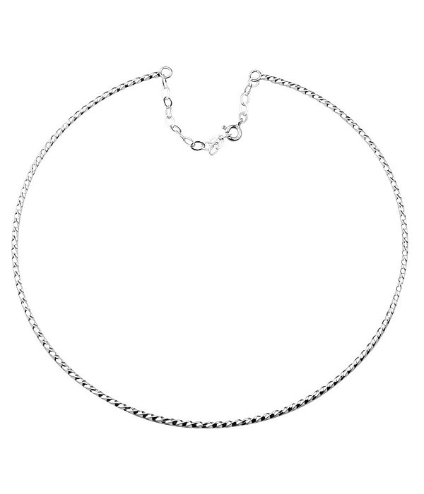 GARGANTILHA PRATA CHOKER FIO REDONDO TORCIDO