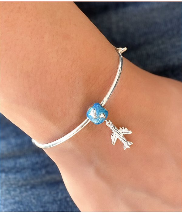 BERLOQUE PRATA GLOBO AVIÃO