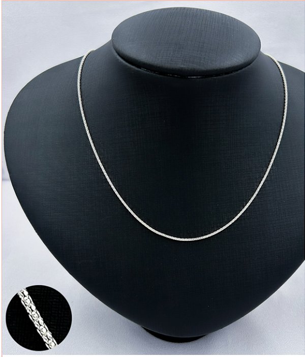 CORRENTE PRATA PIPOCA 45CM