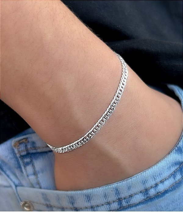 PULSEIRA PRATA GRUMET 3,6MM MASCULINO