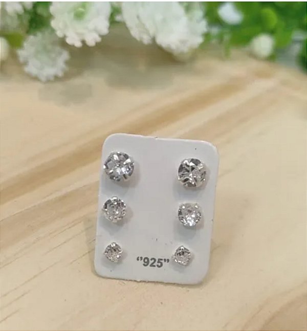 BRINCO PRATA REDONDO ZIRCONIAS