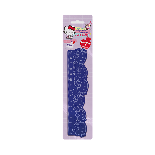 Régua de Madeira Hello Kitty Sanrio 15 cm