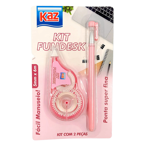 KIT FUNDESK Fita Corretiva 5mmx6M + Caneta