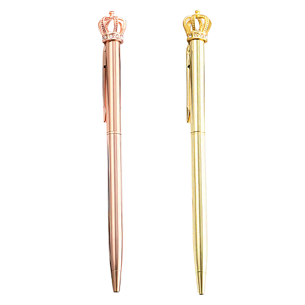 Caneta Retrátil Luxo Cromada Coroa 1.0mm