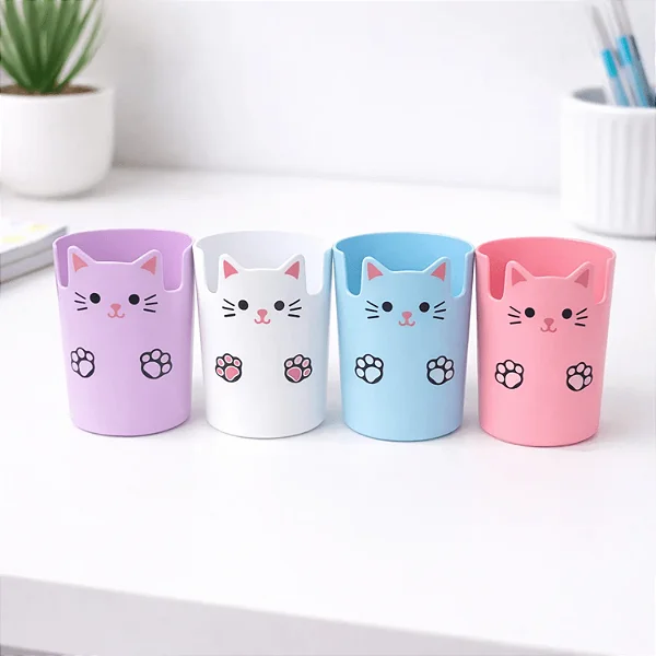 Porta Canetas & Suporte para Celular Gatinho