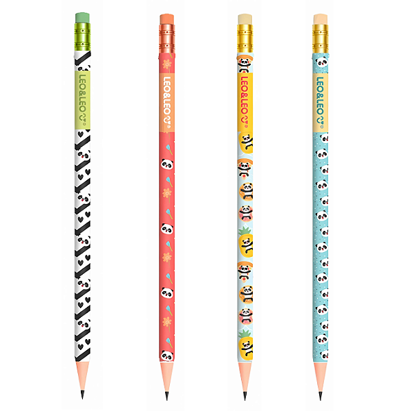 Lápis com Borracha Pandinhas