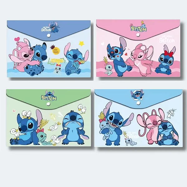 Pasta Plástica com Botão Stitch • A4
