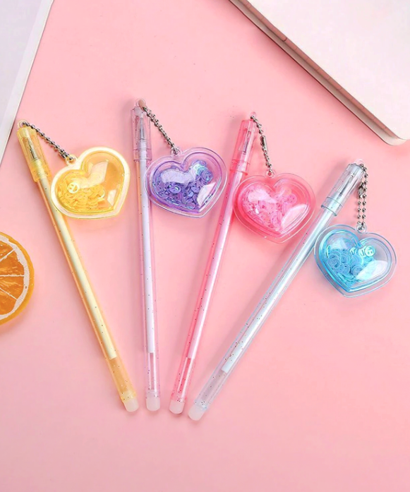 Caneta Gel Pingente Coração 0.38mm