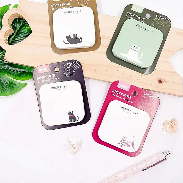 Bloco de Notas Adesivado Fun Cat • 75 Folhas