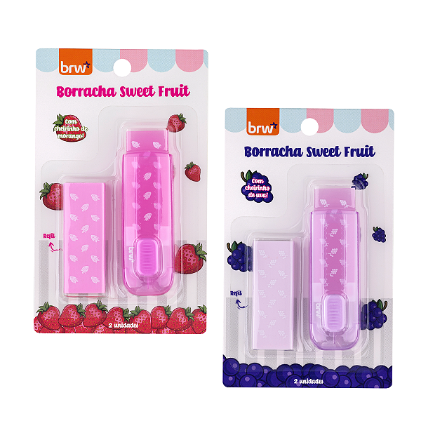 Borracha Retrátil Sweet Fruit + Refil com Cheirinho