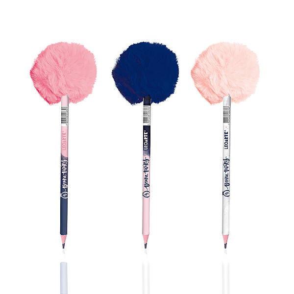 Lápis Grafite HB Plush com Pompom Bruna Tavares