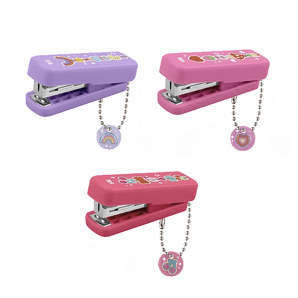 Mini Grampeador com Chaveiro + 100 Grampos Holic Munch