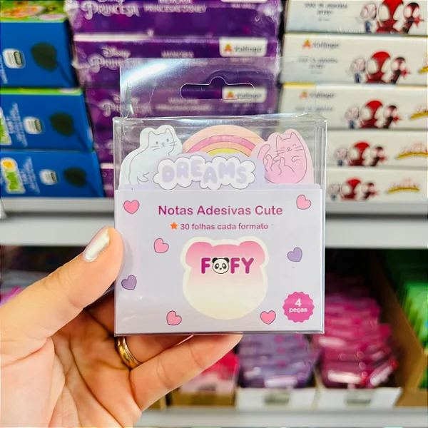 Bloco Notas Adesivas Cute 120F • 4 Itens