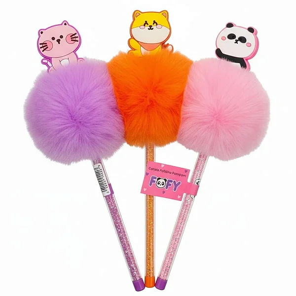 Caneta Esferográfica Fofinhos Pompom 1.0mm