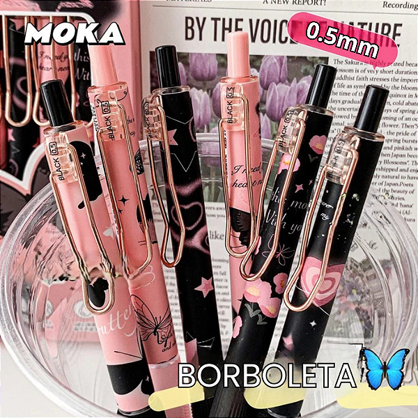 Caneta Gel Clic Premium Borboleta 0.5mm
