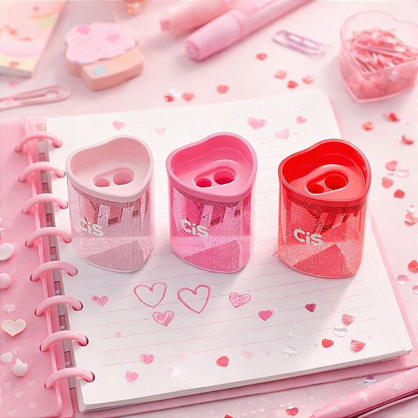 Apontador com Depósito & Glitter Coração