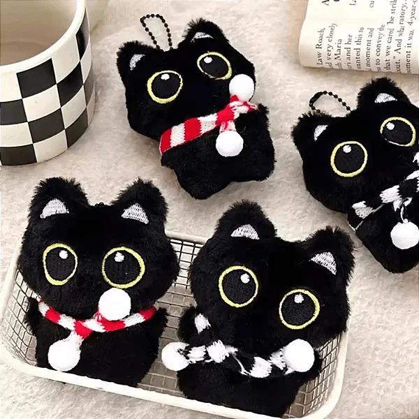 Chaveiro Pelúcia Tendência Gatinho Preto