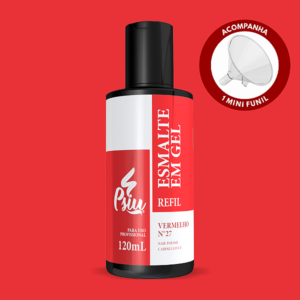 Psiu - Refil Esmalte em Gel Led/UV 27 Vermelho 120ml
