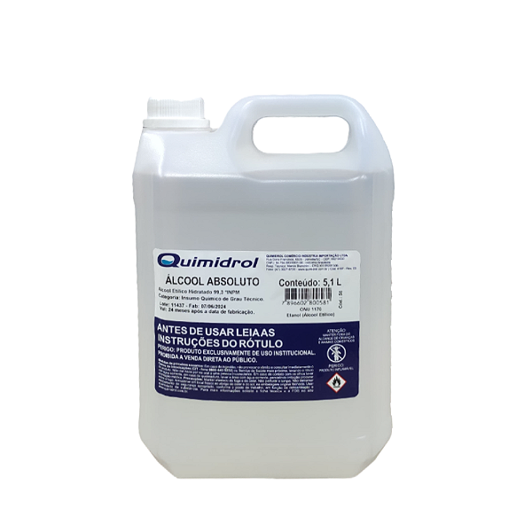 Álcool Absoluto Galão 5 Litros