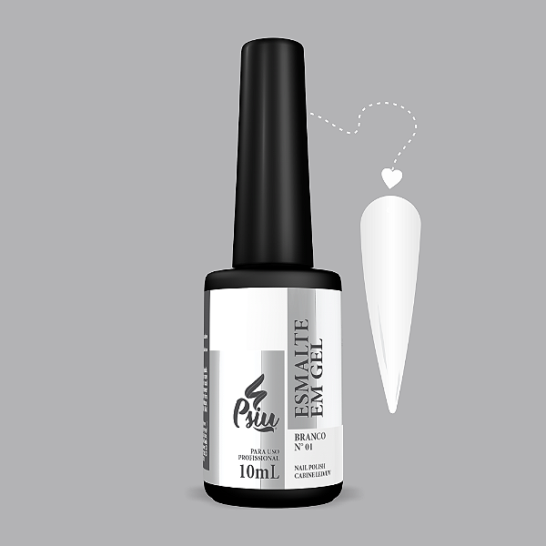 Psiu - Esmalte em Gel Led/UV 01 Branco 10ml