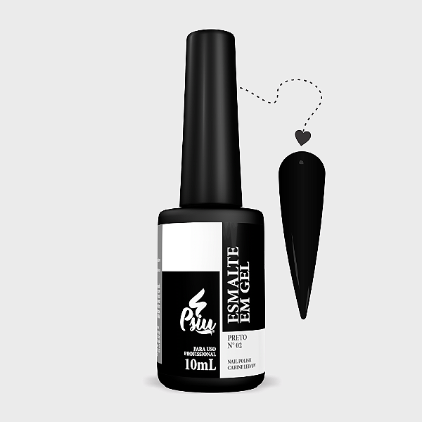 Psiu - Esmalte em Gel Led/UV 02 Preto 10ml