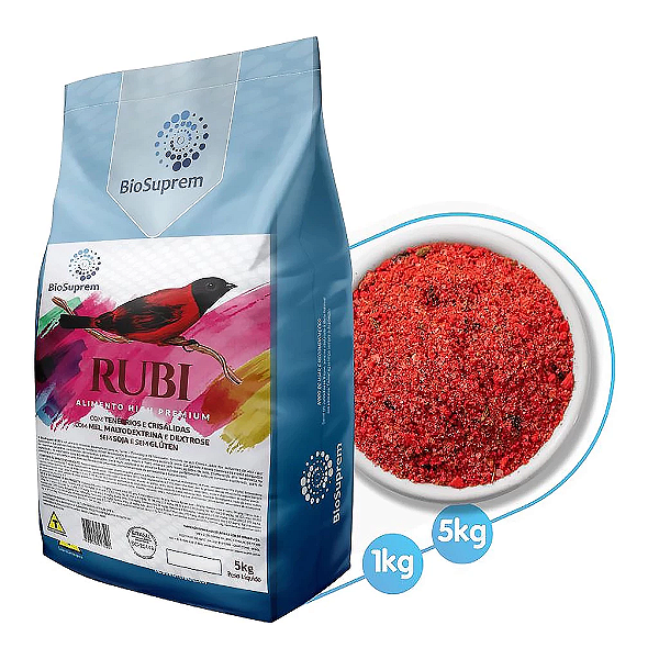 Farinhada Rubi High Premium para Pássaros 1Kg
