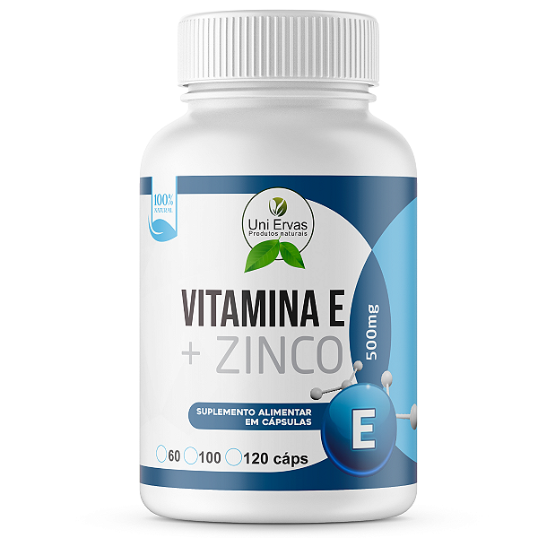 VITAMINA E COM ZINCO 500mg 120 CAPSULAS