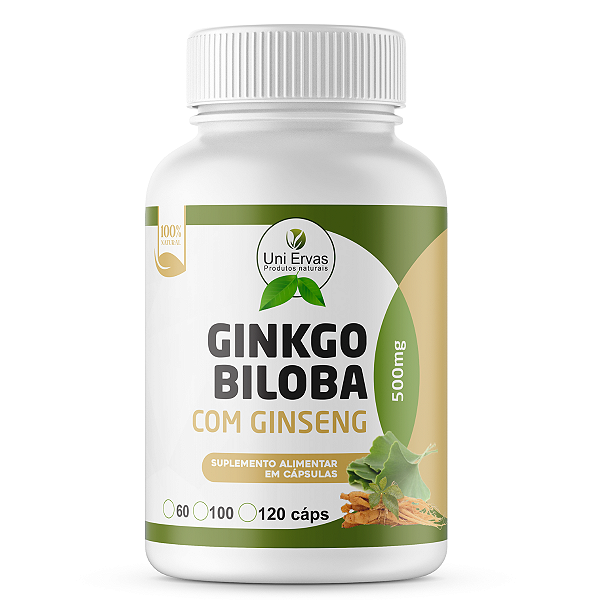 GINKGO COM GINSENG 500mg 120 CAPS