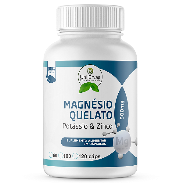 MAGNESIO QUELATO+POTASSIO+ZINCO 500mg 120 CÁPSULAS