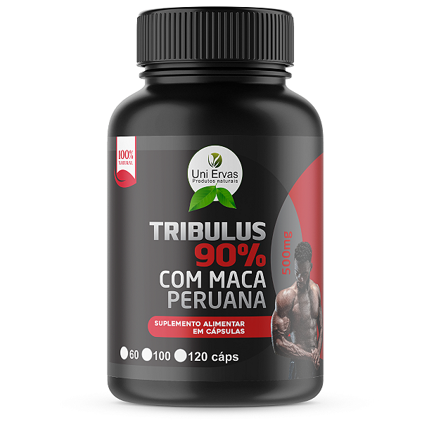 TRIBULLUS TERRESTRIS COM MACA PERUANA 500MG 100 CAPSULAS 90%