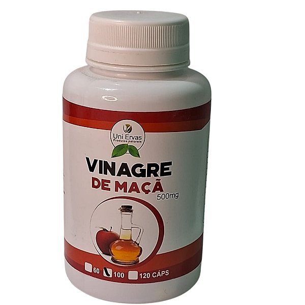 VINAGRE DE MAÇÃ  500 mg 100 CÁPSULAS