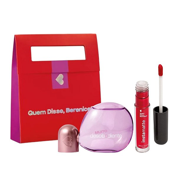 Kit Presente Muito Desobediente + Batom Líquido Vermelho Vermeli (2 itens) Quem Disse Berenice