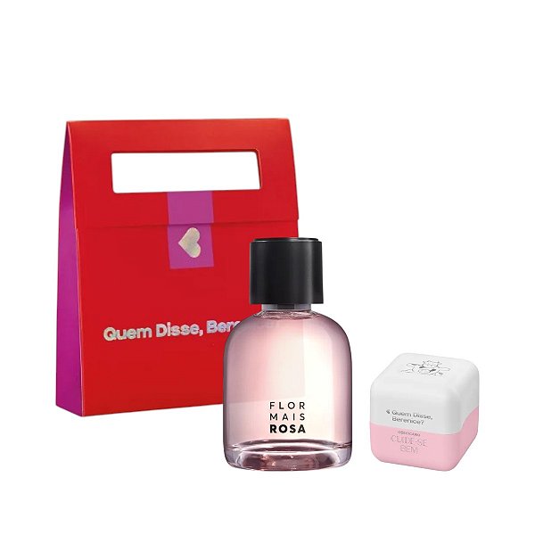 Kit Presente Flor Mais Rosa + Hidratante Labial Rosa Nude Deleite (2 itens) Quem Disse Berenice