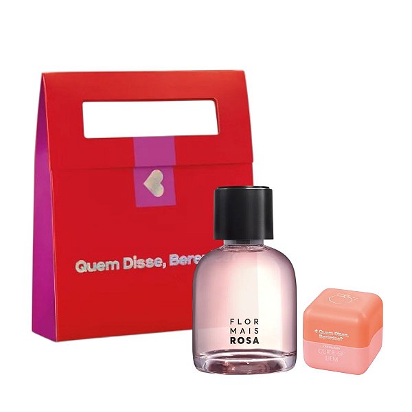 Kit Presente Flor Mais Rosa + Hidratante Labial Coral Pessegura (2 itens) Quem Disse Berenice