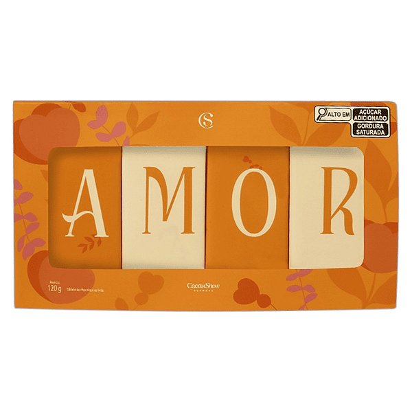 Caixa de Tabletes ao Leite Amor 120g Cacau Show
