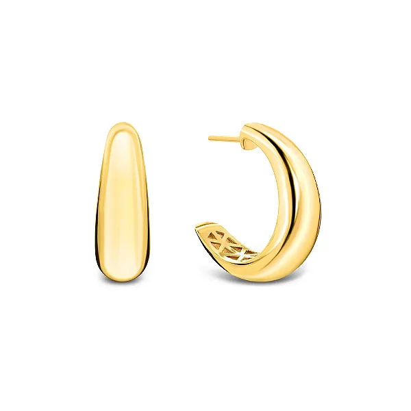 Argola Bold Orgânica Lisa – Banhado a Ouro 18k