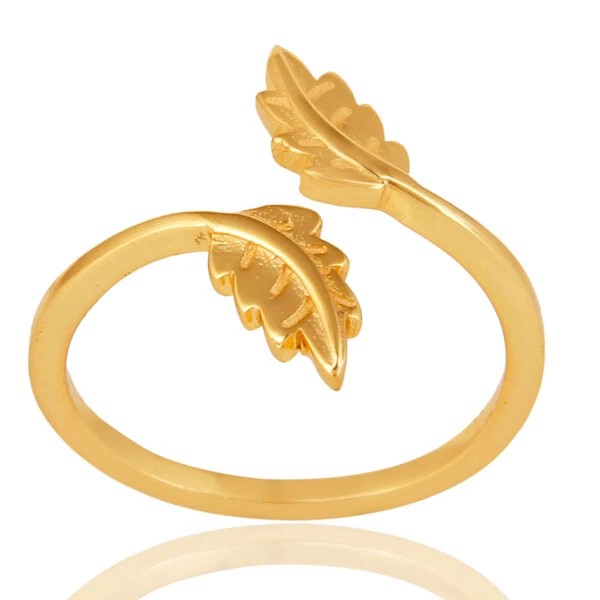 Anel Folha - Banhada a Ouro 18K