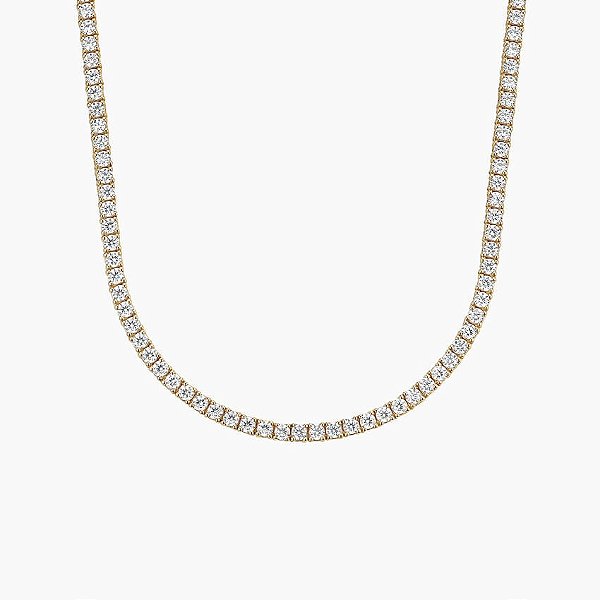 Gargantilha Zircônia Clássica - Banhada a Ouro 18k