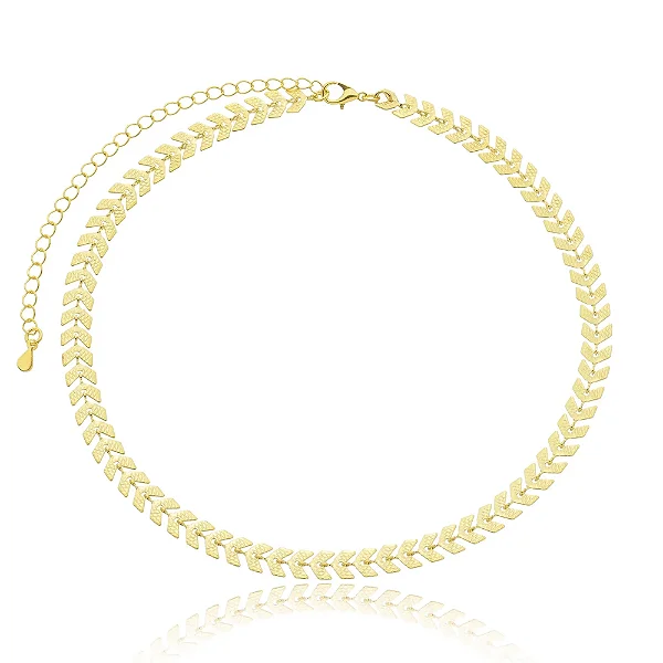 Gargantilha Escama de Peixe - Banhada a Ouro 18K