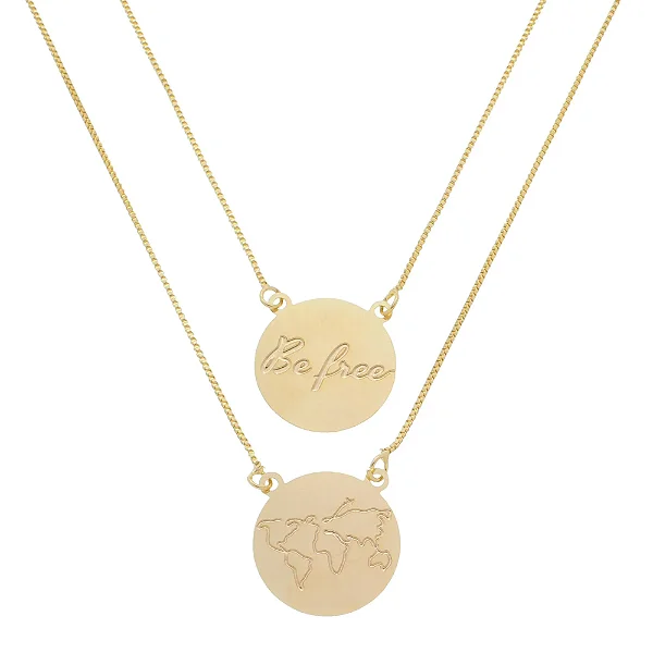 Escapulário Be Free - Banhado a Ouro 18k