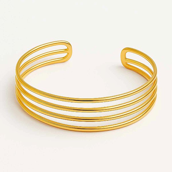 Bracelete 3 Fios – Banhado a Ouro 18k