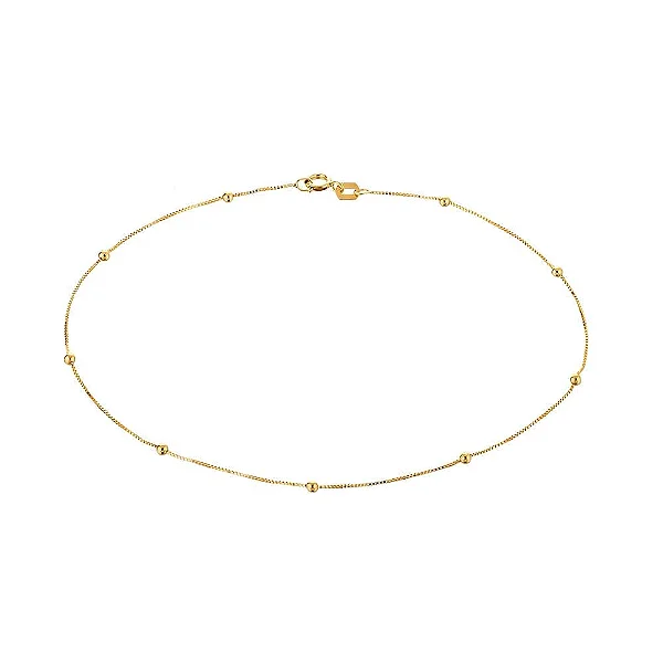Tornozeleira Bolinhas - Banhada a Ouro 18k