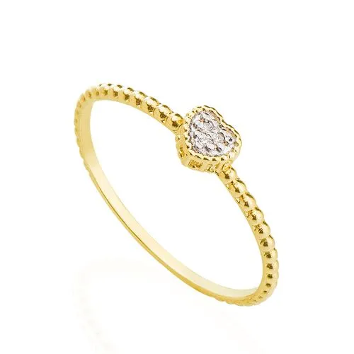 Anel Coração Delicado – Banhado a Ouro 18k