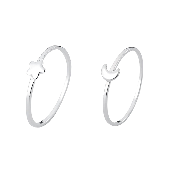 Kit amigas: Anel Estrela e Lua