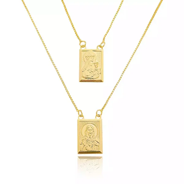 Escapulário Religioso - Banhado a Ouro 18K