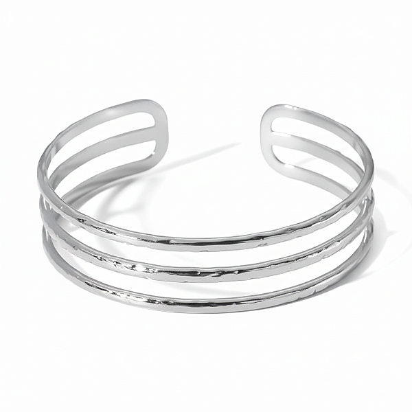 Bracelete 3 Fios – Banhado a Ródio Branco