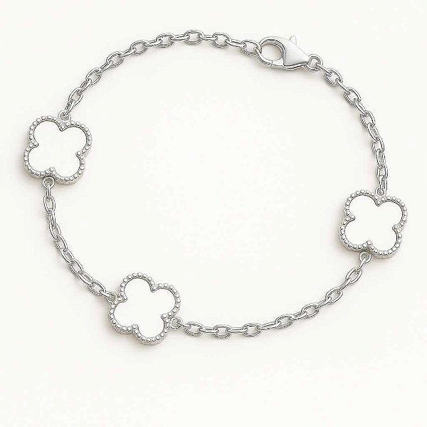 Pulseira Trevo Branco