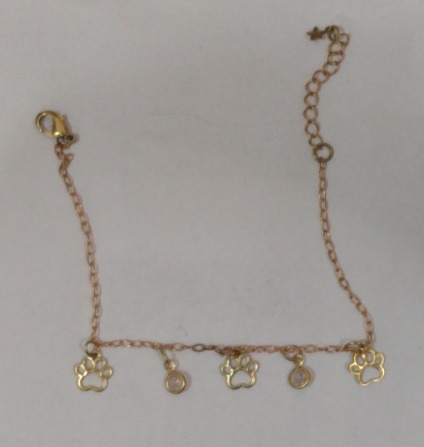 Pulseira Pendente de Patinha e Zircônia -